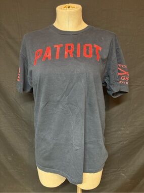 Grunt Style Black Short Sleeve Tee with Red 'PATRIOT' Graphic